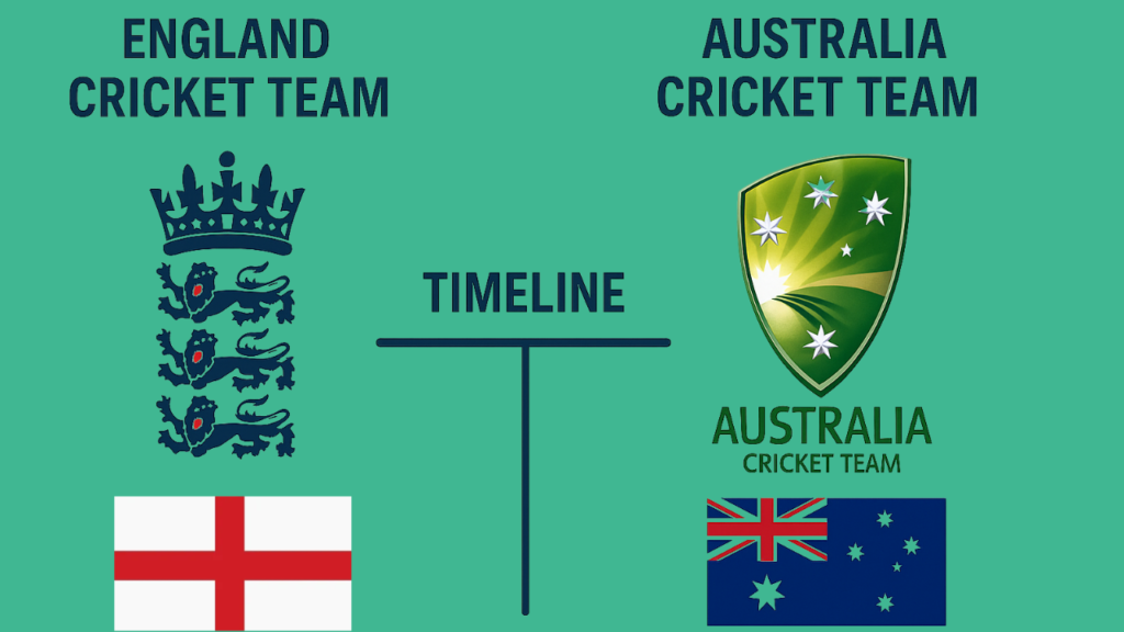 England Cricket Team vs Australian Men’s Cricket Team Timeline