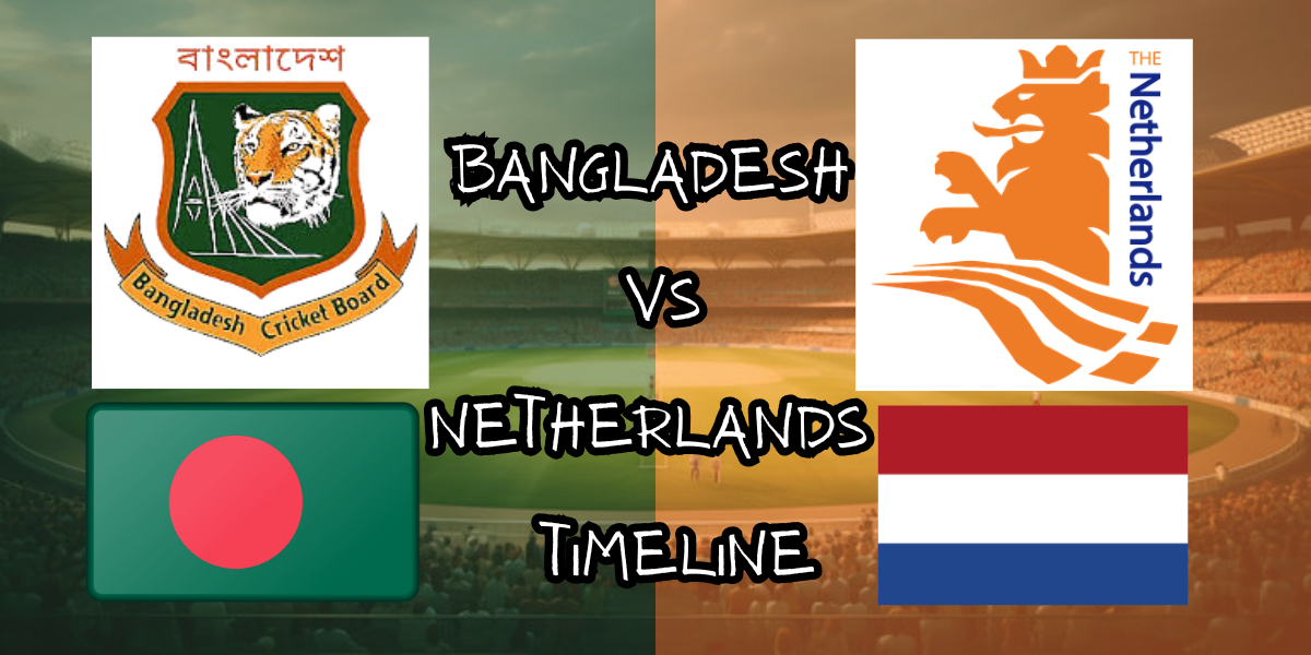 Bangladesh National Cricket Team vs Netherlands National Cricket Team Timeline